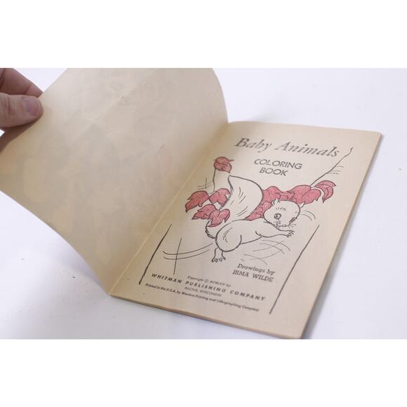 Baby Animals, Coloring Book, Whitman, 1960s, Uncolored, Uncolored, Coloring Book - Picture 3 of 4